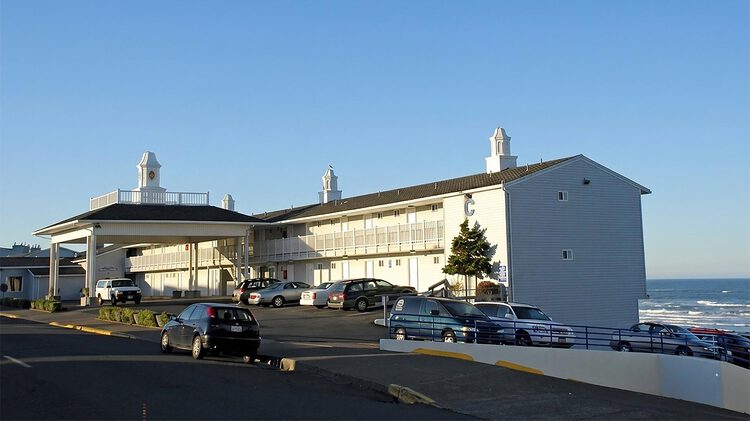 Seagrass Oceanfront Inn exterior and parking lot